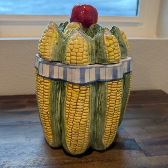Fitz & Floyd Vintage 90’s Tomato Corn Ceramic Canister Vegetable Kitchen Jar - Picture 3 of 8